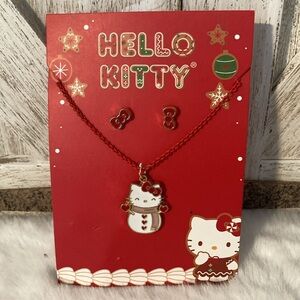Hello Kitty Christmas Necklace and Earring Set